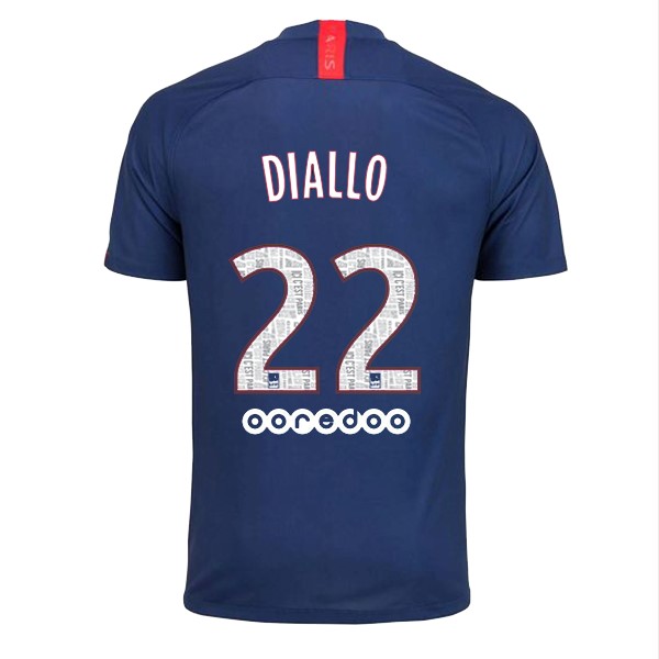 Camiseta Paris Saint Germain NO.22 Diallo 1ª 2019-2020 Azul